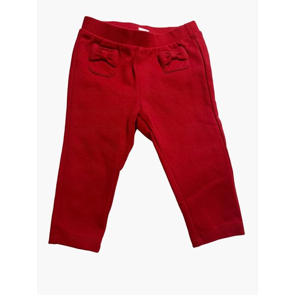 Baby GAP Red Ponte Knit Pants Infant Girls Size 12-18 months New without Tags Ne - Picture 1 of 4